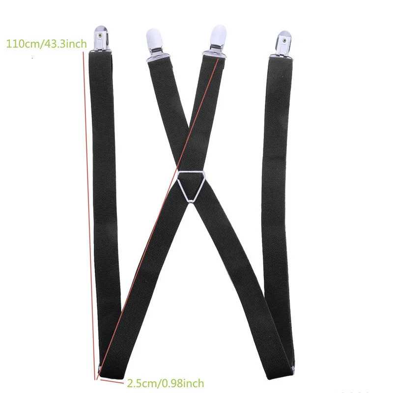 4 Clips 25CM Wide Men Suspender Elastic Adjustable Adult Braces Kids Children Boys Girls Wedding Accessories 241122