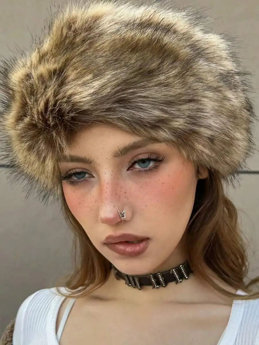 Plush Fishermans Hat Thickened Winter Plush Mink Hair Y2K Round Top Womens Bucket Hat 241205