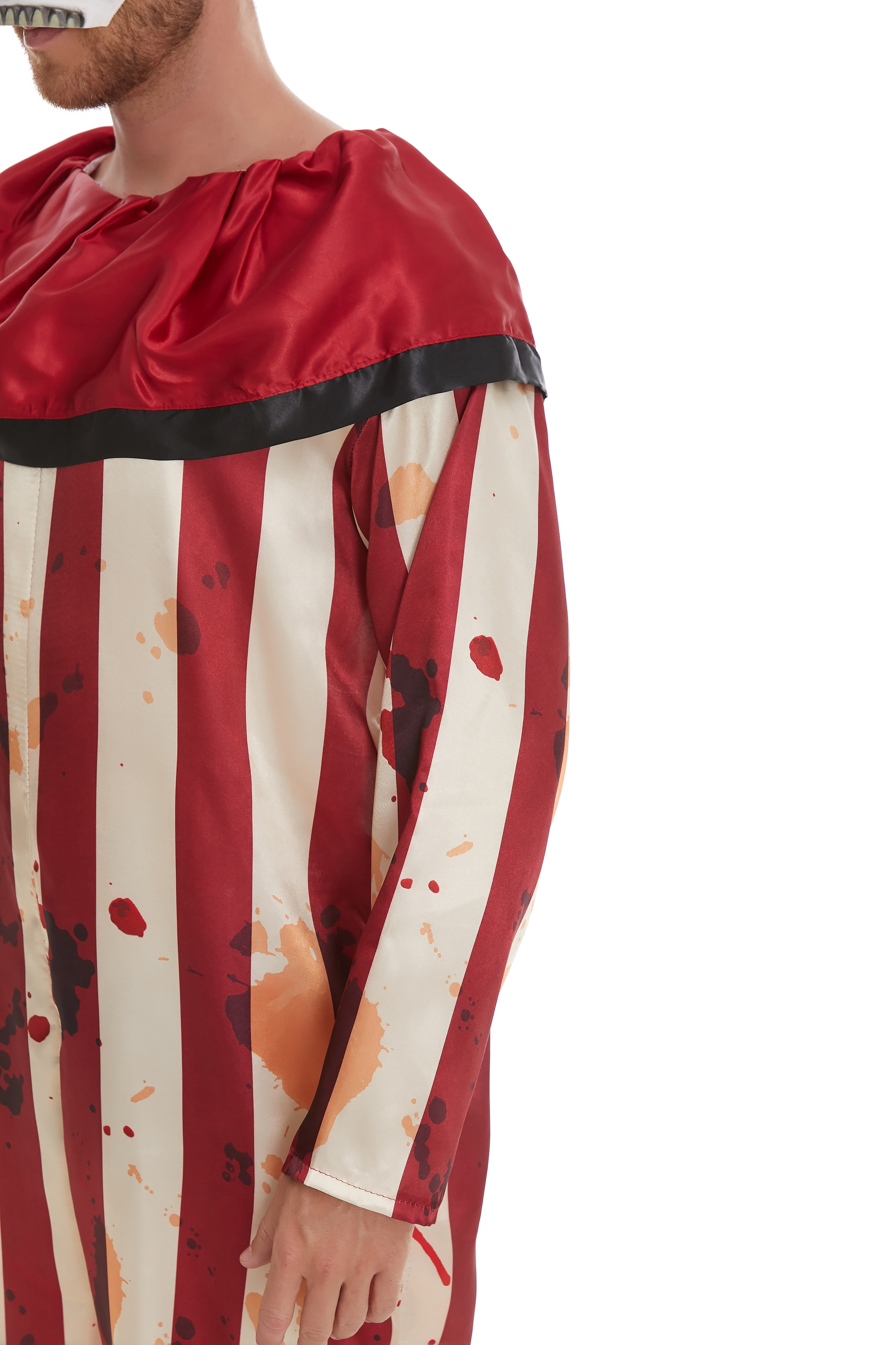 Scary Adult Clown Two-Piece Set with Jumpsuit and Matching Mask - Code Y18405