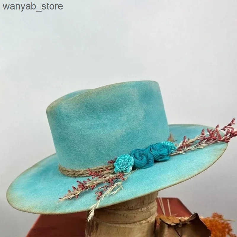 Cloches Wool Homburg Panama Hat Exotic Hat for Women Photo Props Western for Men unisex womens clothing L240910