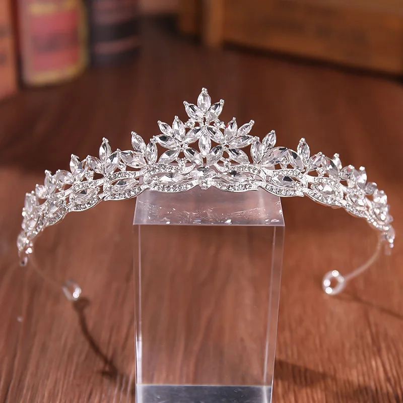 1pc simple bridal headdress alloy leaves embellished crown wedding hair accessories dress 241122