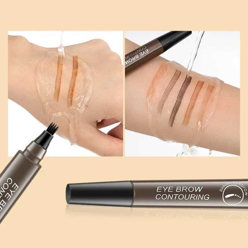 Microblade Eyebrow Tattoo Pen Waterproof 4-Fork Tip Durable Professional Fine Sketch Enhancement Template Eye Brows PencilW241205