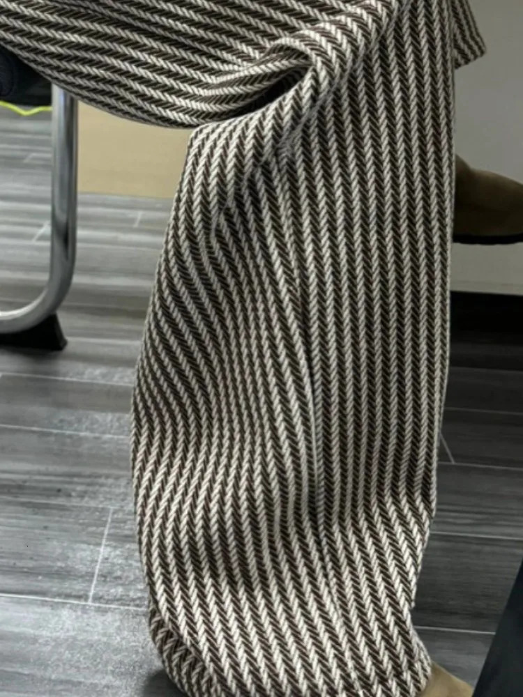 Streetwear Vertical Stripe Pants Women Spring Y2k Aesthetic Drawstring Casual Trousers High Waist Harajuku Vintage Pantalones 241204