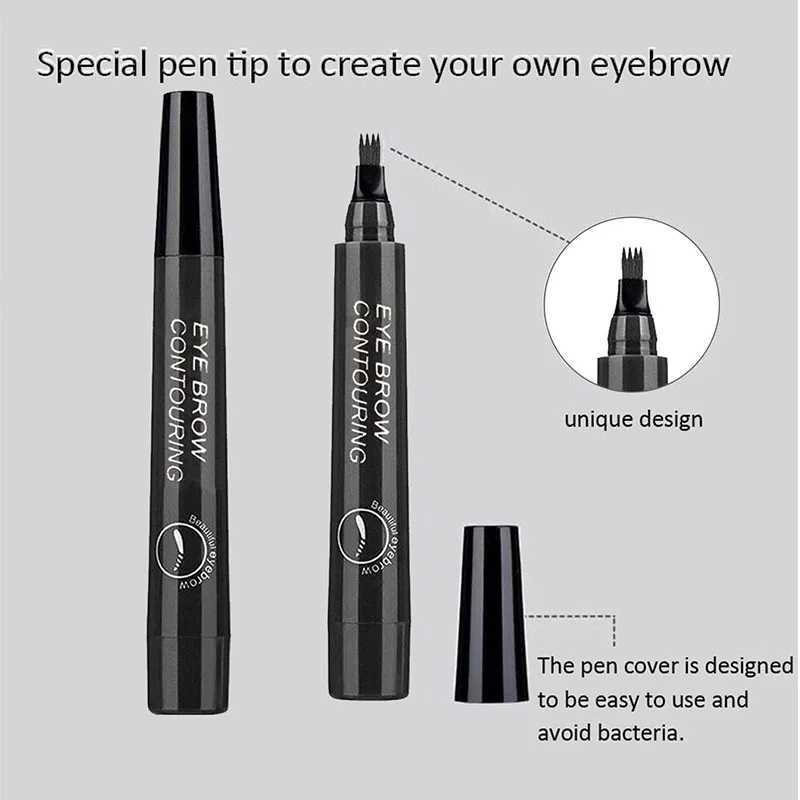 Four Pronged Liquid Eyebrow Pencils durable stain free waterproof and sweat resistant. There are 5 colors to choose from W241205