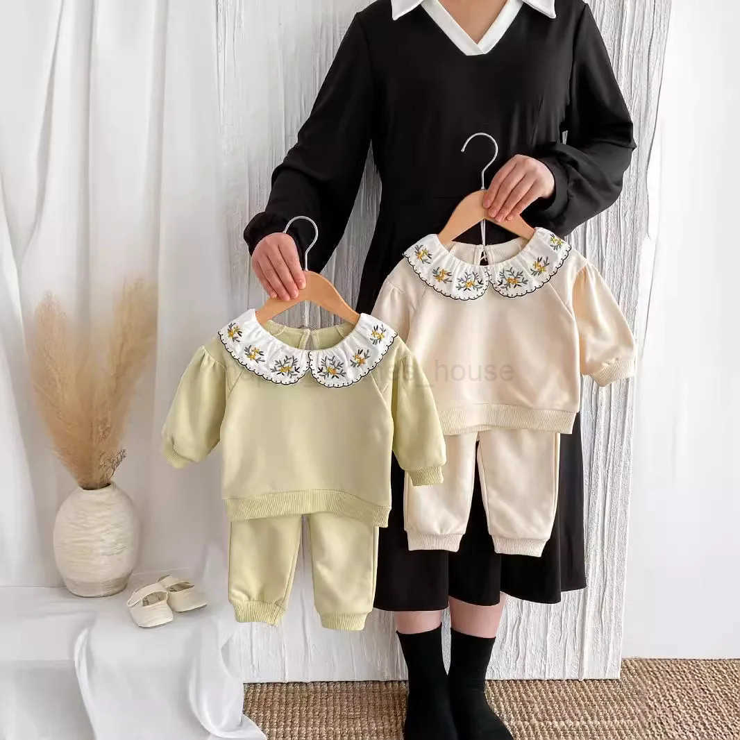 2024 Infant Toddler Fall Clothes Set Girls Slish Two-Piece Pullover Sweatshirt and Pants Set for Baby Girls OutingXJ241205