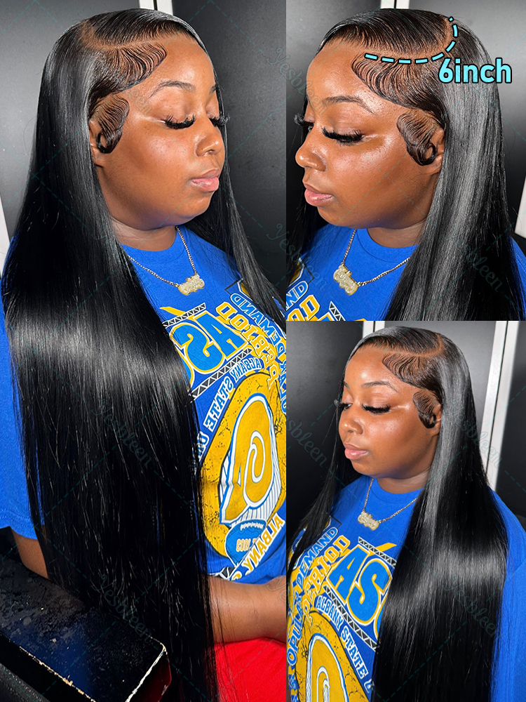 Brazilian 30 38 Inch Straight Frontal 13X4 13X6 Transparent HD Lace Front Wigs Human Hair Pre Plucked 5X5 Closure Wig