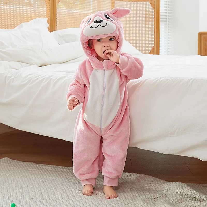 Pajamas Kangaroon Romper Baby Jumpsuit Boy Girl Winter Outfit Toddler Halloween Animal Suit Kids Onesie Festival Party Bebe Clothes H241205