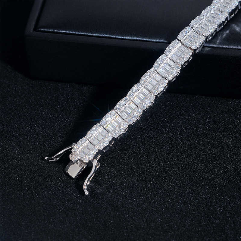 Diamond hair new 925 sterling silver bracelet VVS moissanite 8.5mm mens and womens jewelry accessories hip-hop bracelet