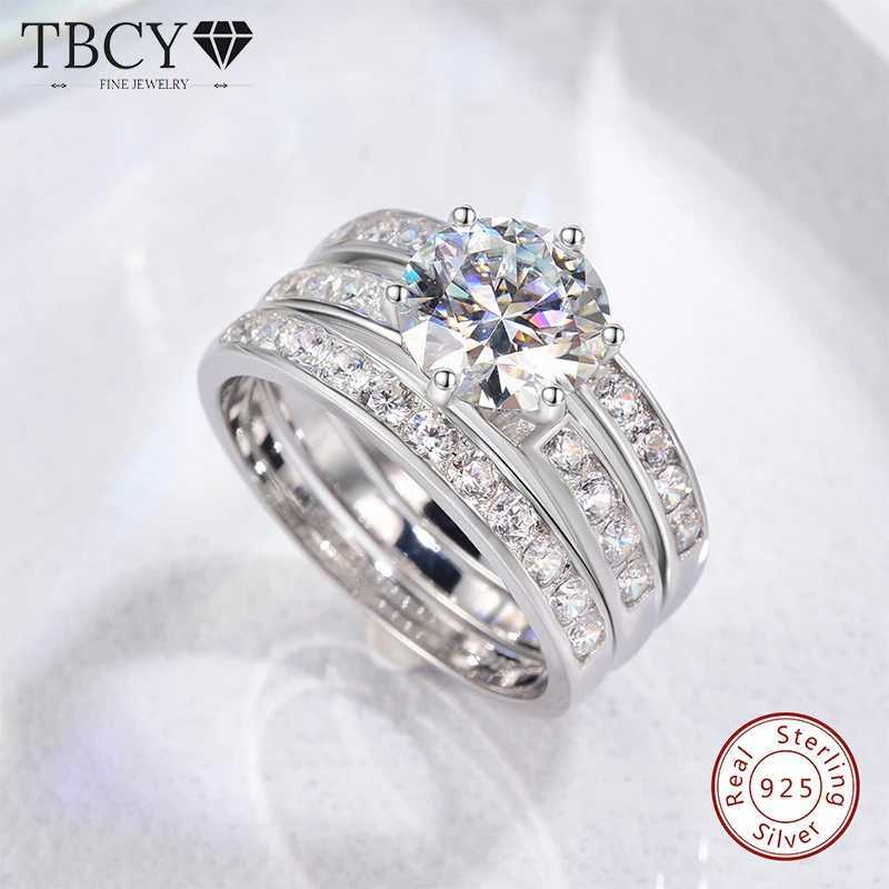 TBCYD 2CT 3-in-1 Moissanite Detachable Stackable Ring Set Suitable for Women S925 Silver D Diamond Wedding Band Party Exquisite Jewelry W241205