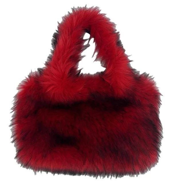 2025S New Free Shipping Designer Bag Fashionable Large Faux Fur Er Womens Handbag Fluffy Soft Plush Shopping Bag Warm Winter Sac