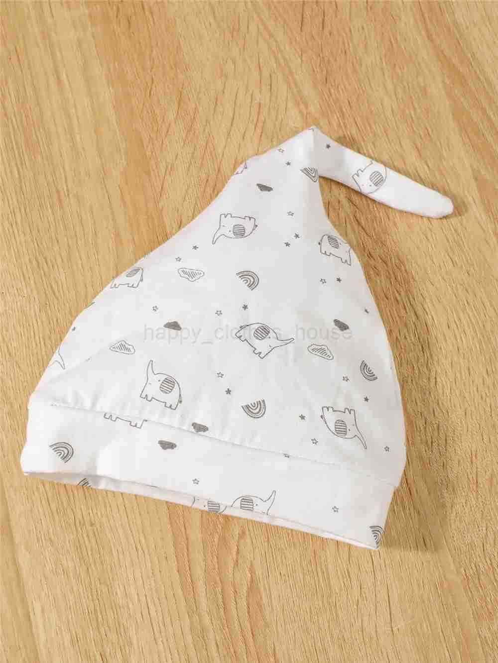 3PCS Newborn Baby Boy Girl Daily Clothes Set Elephant Long Sleeve Top+Pant+Hat Spring and Autumn Outfits for Infant 0-9 MonthsXJ241205