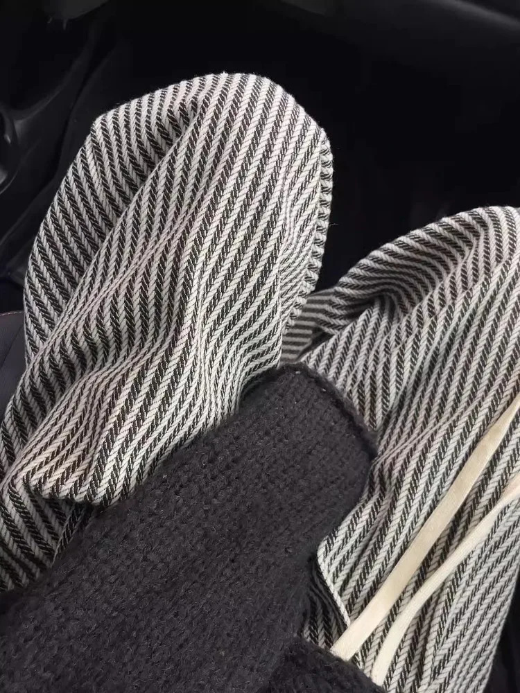 Streetwear Vertical Stripe Pants Women Spring Y2k Aesthetic Drawstring Casual Trousers High Waist Harajuku Vintage Pantalones 241204