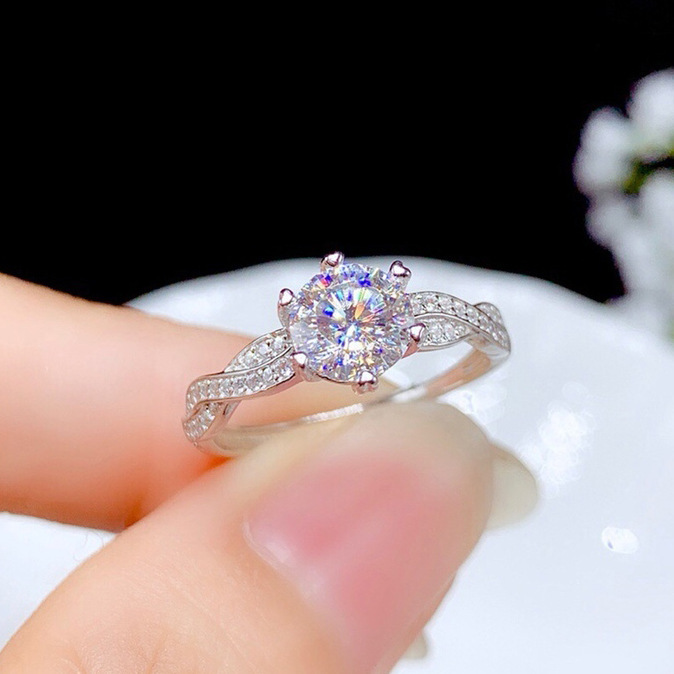 Eight hearts and eight arrows plated PT950 twisted arm full of diamonds open ring female winding ring wedding proposal anniversary gift