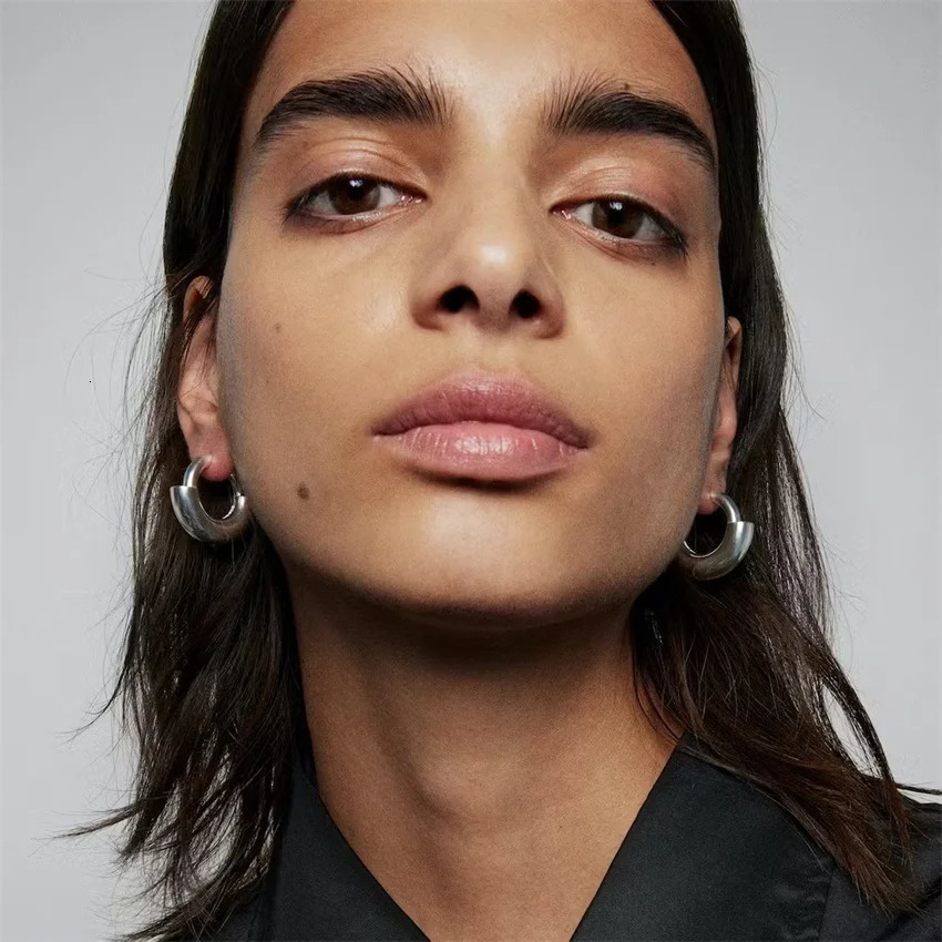 Ins French high-end round earrings womens neutral ear buckle 2024 fashionable charm accessories 241205