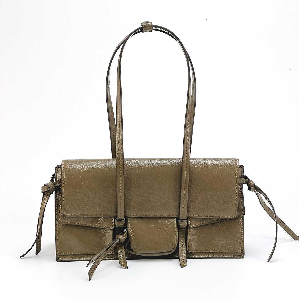 Women's Bag Autumn/Winter New Style Black Green Pocket Decoration Trendy Handheld Single Shoulder Underarm Bag 241215