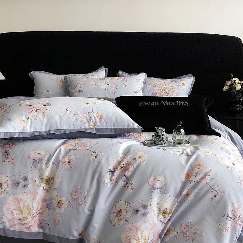 Four Seasons Printed Cotton Thickened Abraded Duvet Cover Bedding