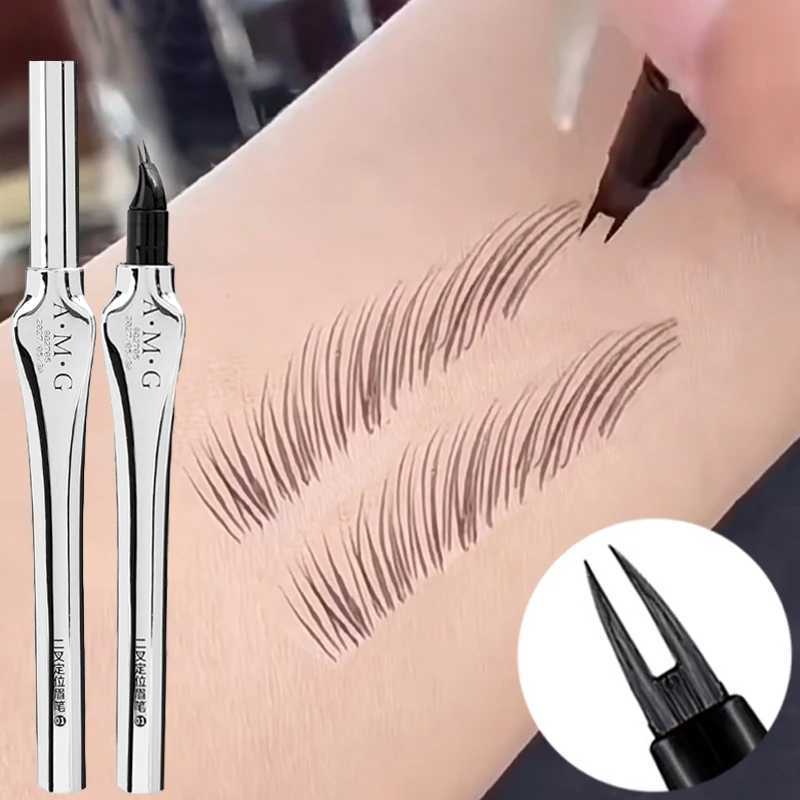 Multi functional 2-prong water eyebrow brush natural and easy to color stain free eyeliner lasting under eyelashes easy to grasp eyebrow pencil W24120