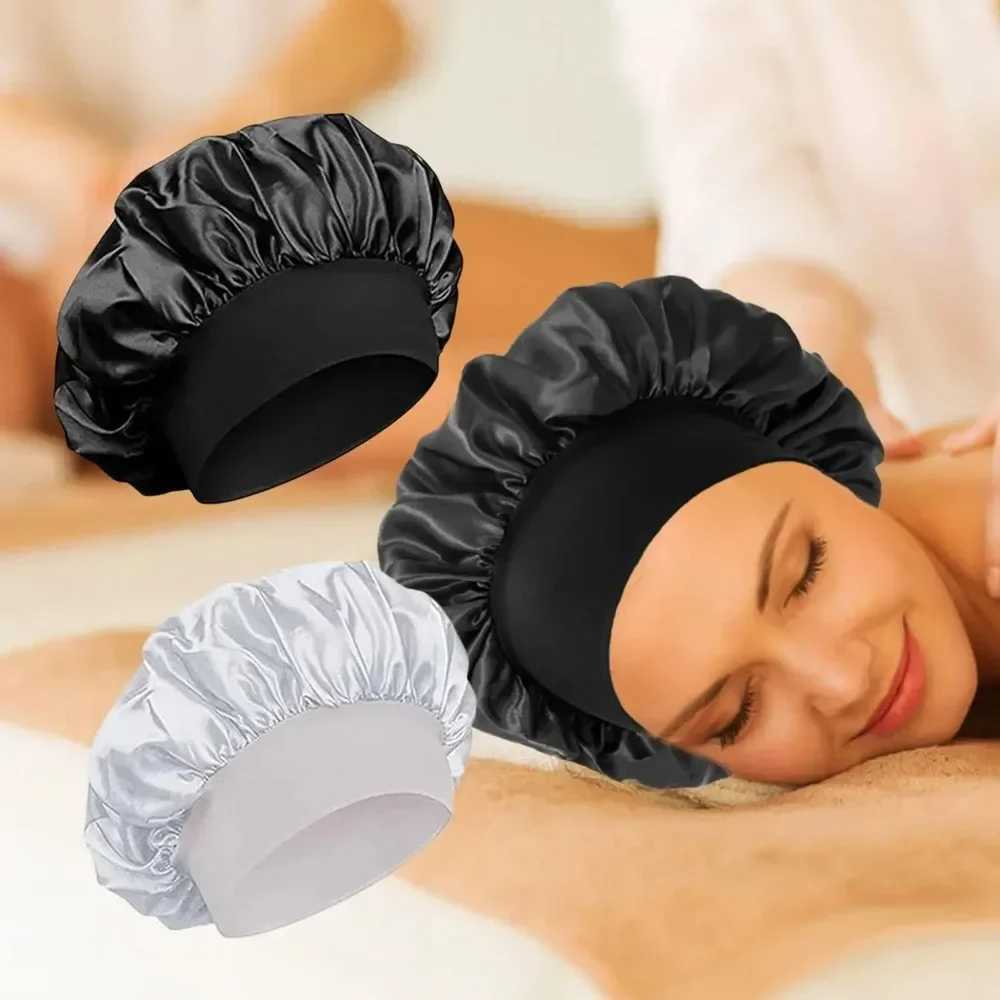 Bonnet Satin Sleeping Hat Hair Night Sleep C Head Cover Bonnets Shower Cs for Bath and Sauna Bathing Bonnet De NuitXJ241205