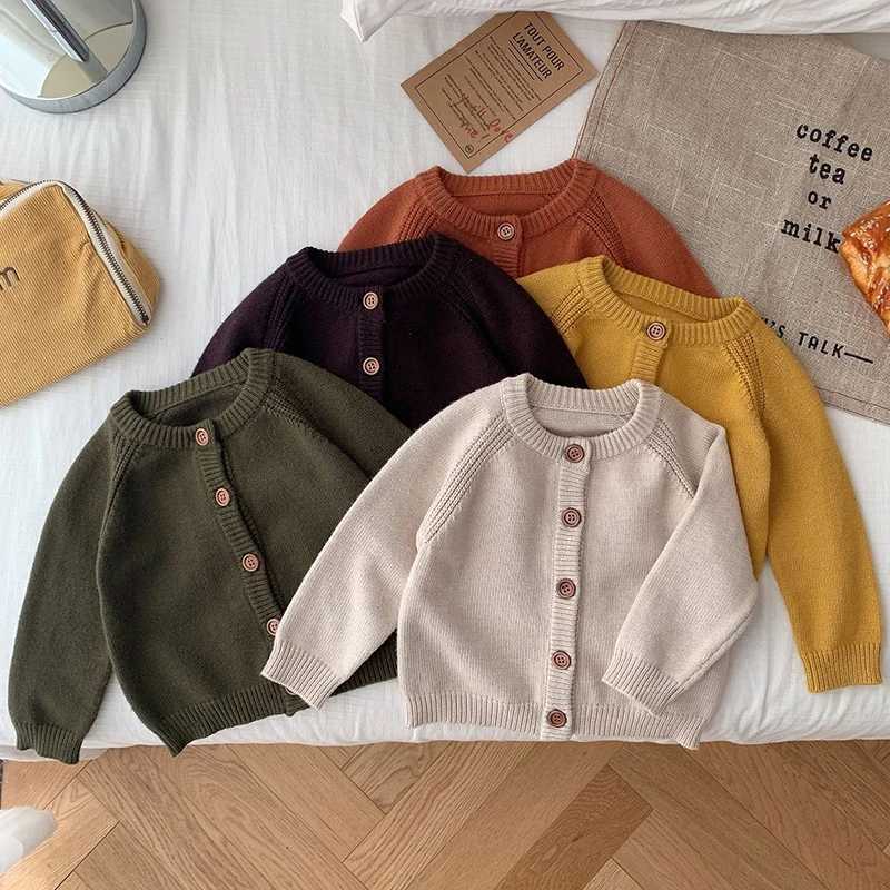 Autumn New Baby Boys Girls Knitted Cardigan Baby Sweater Preschool Knitted Cardigan Newborn Knitted Long Sleeve Baby Jacket Top W241205