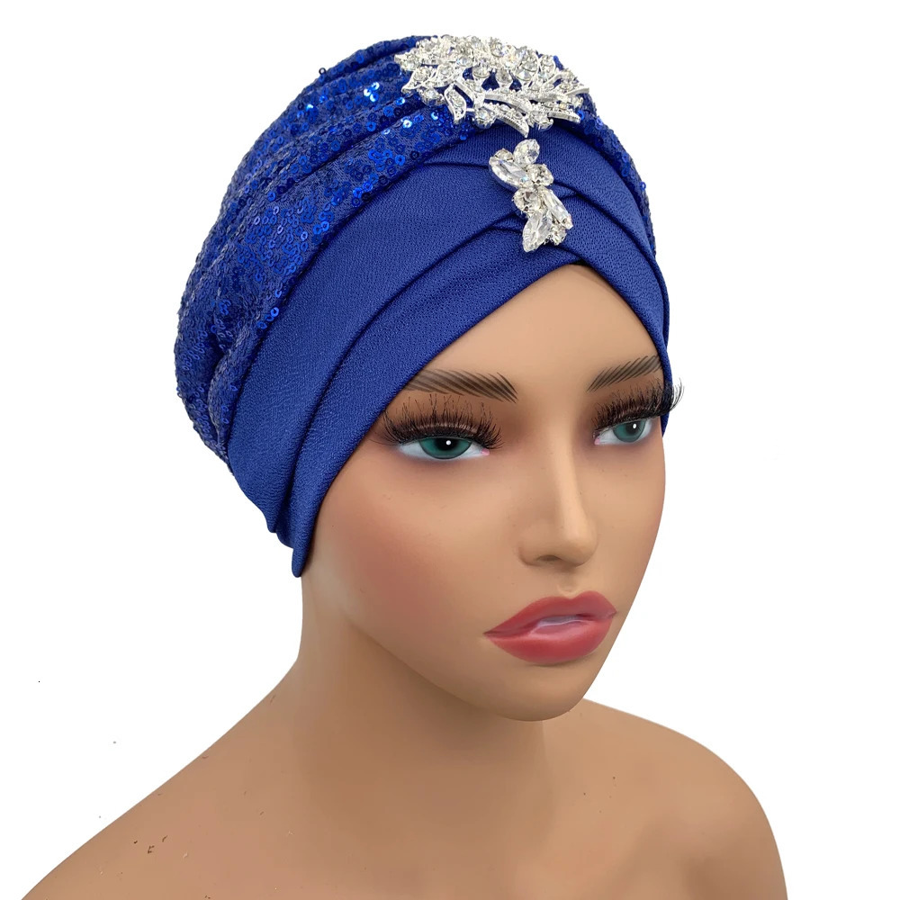 Rhinestone Womens Turbo Hat Soft and Comfortable Head Wrap Muslim Headpiece Turbo Hat 241216