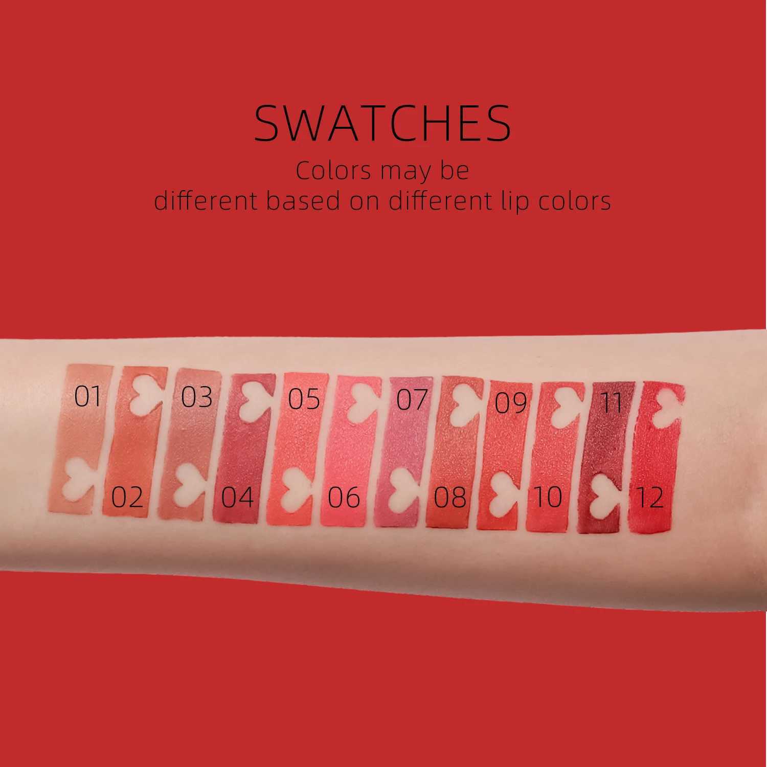 Matte Velvet Lipstick 12-Color Single Tube Long-Lasting Non-Stick Cup Smooth Matte Finish Non-Fading Velvet Lip ColorXJ241205