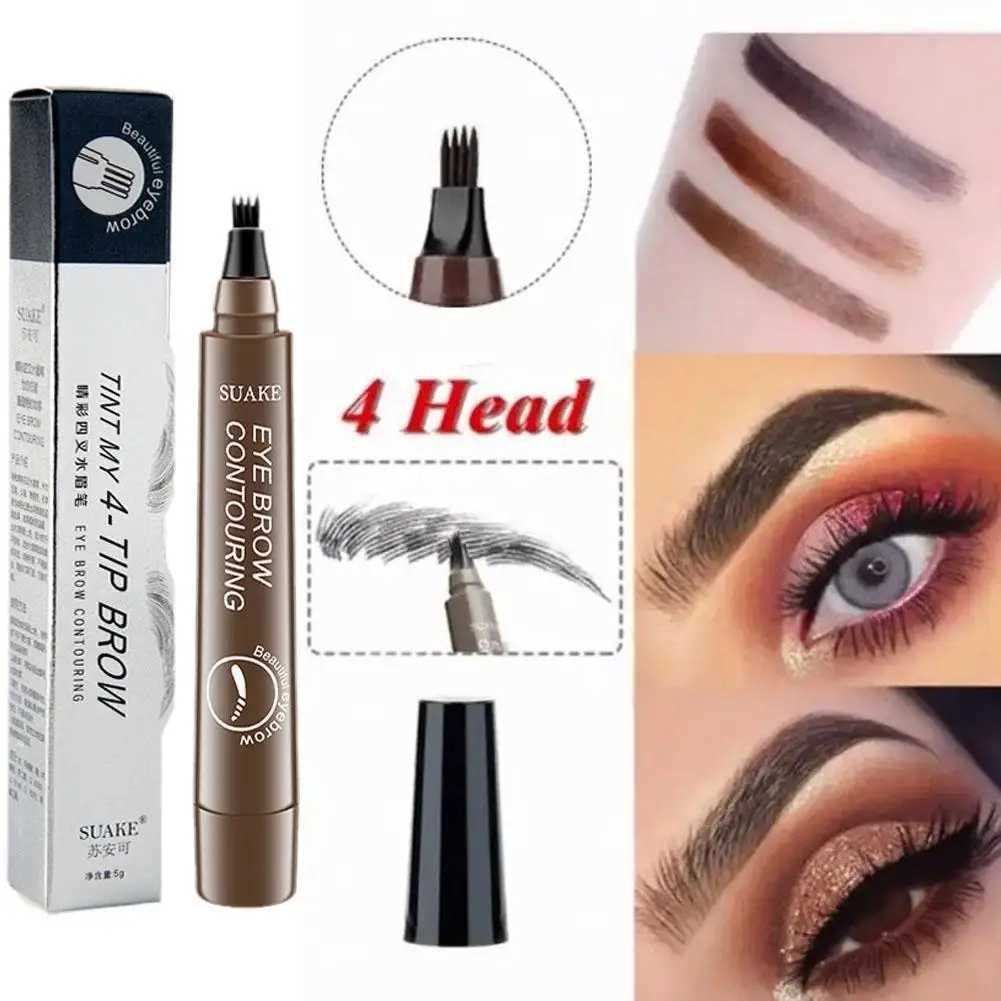 4-Fork Eyebrow Pencil Durable 4-point Eyebrow Pencil 4-Fork Tip Eyebrow Brush Waterproof Liquid Eyebrow Pencil Realistic W241205