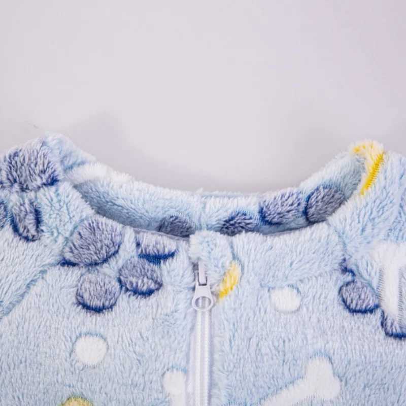 Pajamas Children Plush Pajama Boy Girl Cute Cartoon Coral Fleece Warm Zipped Sleep Blanket Kids Cozy Sleepwear Playsuit Romper Homewear H241205