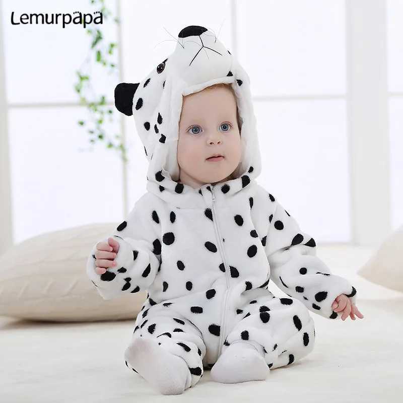 Pajamas Newborn Baby Rompers Clothes Animal Kigurumis Boy Girls Pajamas Onesie Cartoon Tiger Leopard Hooded Toddler Cosplay Costume H241205