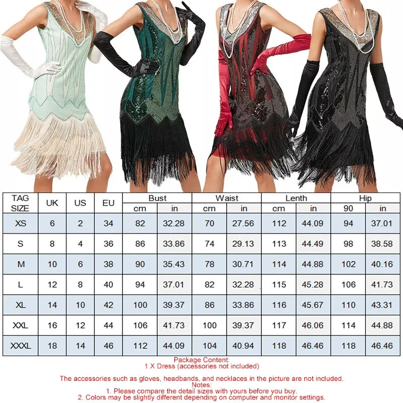 Vintage 1920s Flapper V-neck Double Tassel Dress Great Gatsby Cosplay Costume Cocktail Party Charleston Dance Sequin Dress 241205