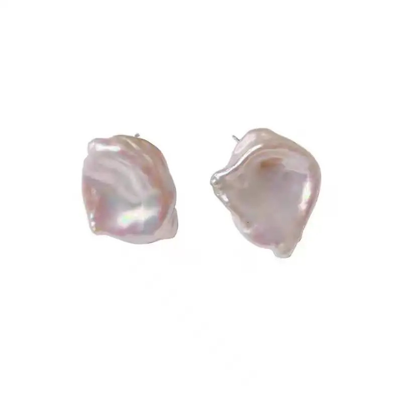 BaroqueOnly A Natural Baroque Pearl Earrings 925 Pure Silver Anti Allergy Earrings Jewelry 13-19mm EBB 241205