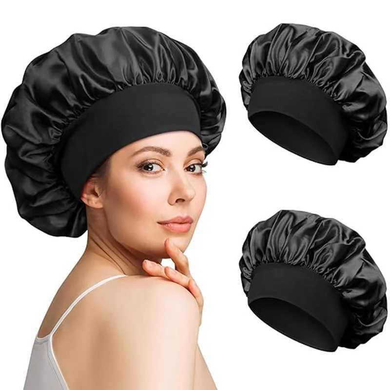 1pcNewly Satin Night Hair C Womens Solid Sleeping Hat Sleep Care Bonnet Nightc For Women Unisex CXJ241205