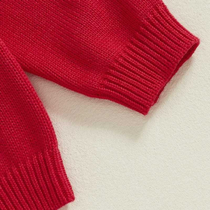 Baby boys and girls Christmas sweater casual long sleeved O-neck reindeer print knitted latte casual top childrens winter clothing W241205