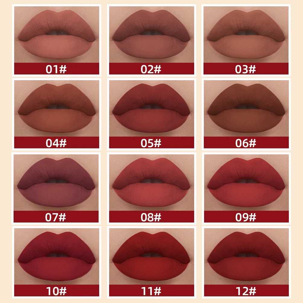 QIBEST Liquid Lipstick Waterproof Velvet Nude Matte Sexy Red Lip Gloss Long Lasting Nonstick Lip Stain Makeup 24 Colors HotsXJ241205