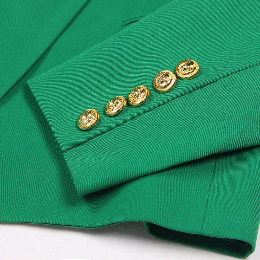 S-Xxl Rainbow Color Fashion Classic Solid Double Row Gold Button Long Sleeve Slim Fit Temperament Commuter Casual Woman Blazer