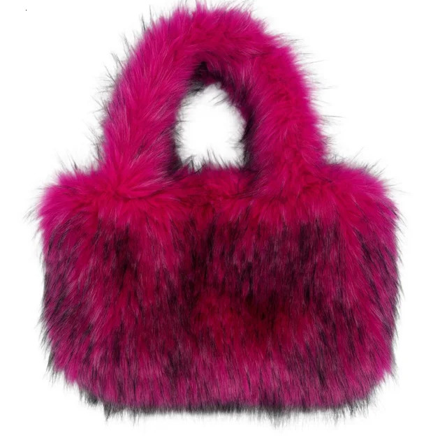 2025S New Free Shipping Designer Bag Fashionable Large Faux Fur Er Womens Handbag Fluffy Soft Plush Shopping Bag Warm Winter Sac