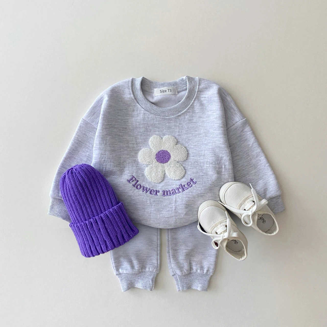 Fall Baby Girls Clothes Set Flower Letter Print Pullover Top+Pants Children Clothing Preschool Spring Newborn Baby Boys ClothingXJ241205