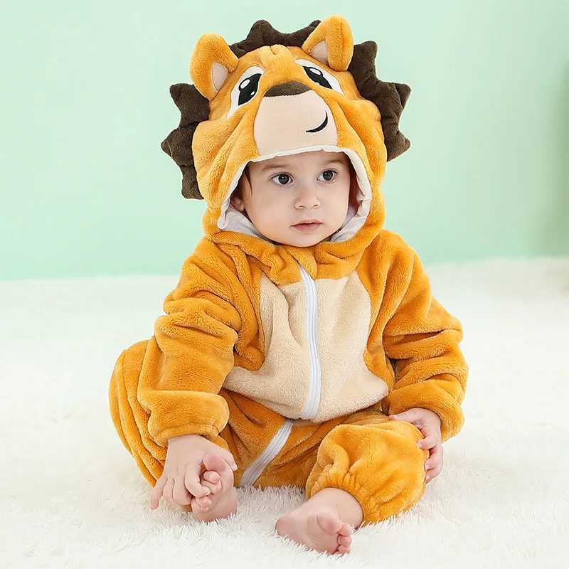 Pajamas Baby Romper Newborn Infant Clothing Boy Girl Pajamas Kigurumi Animal Onesie Jumpsuit Panda Costume Winter Baby Rompers H241205