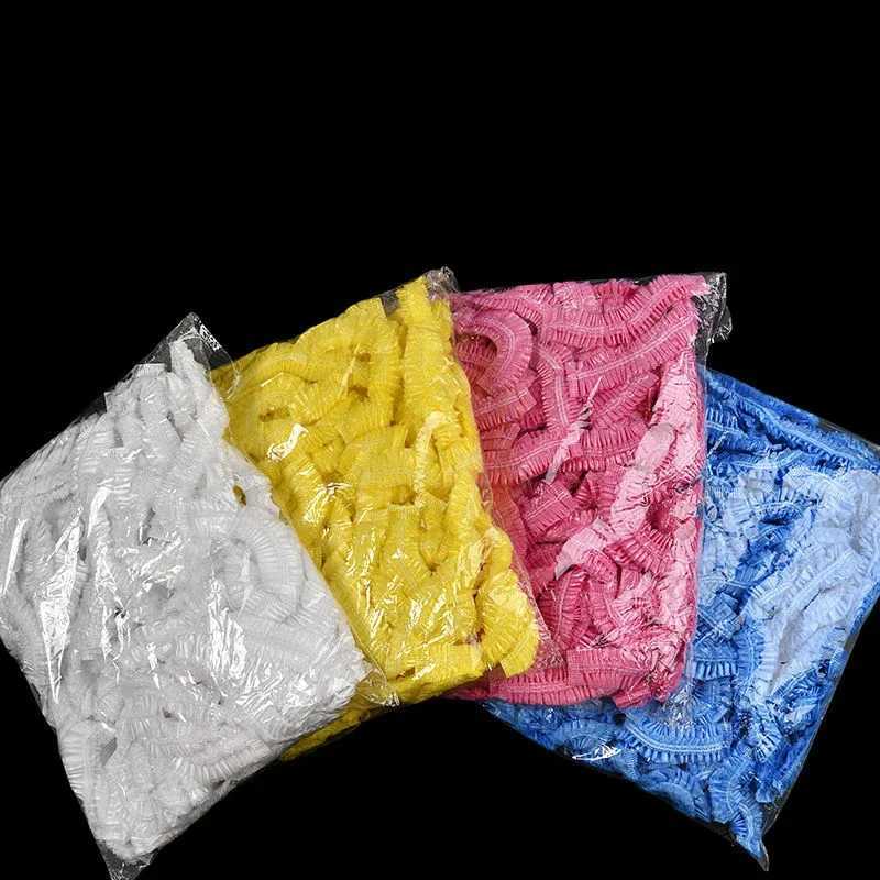 100/300pcs Disposable Plastic Shower C Elastic Disposable Shower Cs Anti Dust Waterproof Hat Hair Salon Beauty AccoriesXJ241205