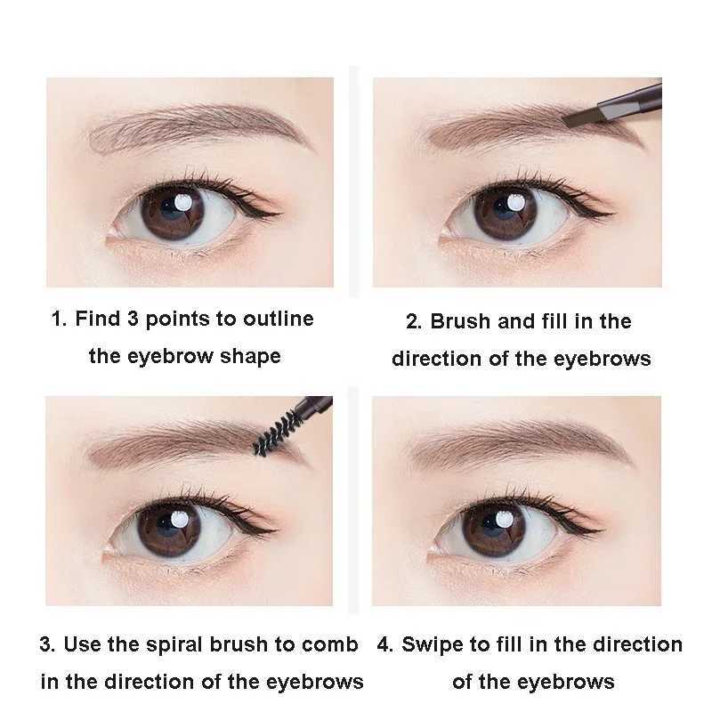 Waterproof dark brown eyeliner pen advanced eyeliner pen Brn with Spoolie brush long wear suitable for perfect eyebrows W241205