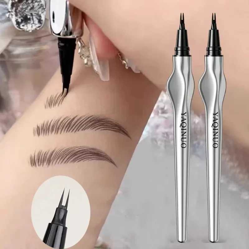 2-point wild eyebrow pencil durable easy to grip eyebrow tattoo waterproof thin liquid lay silk eyebrow pencil Korean makeup W241205