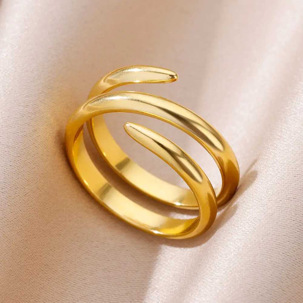 316L stainless steel ring womens gold color never fades luxurious classic ring wedding couple ring jewelry free delivery W241205