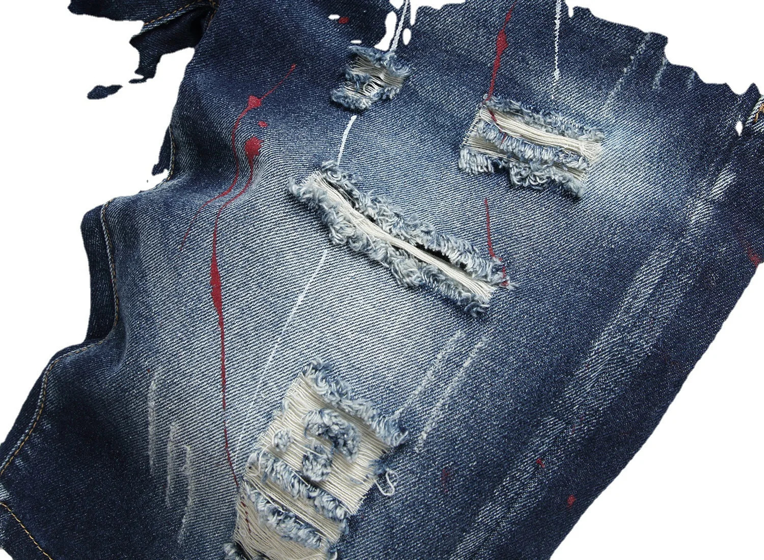 Retro Summer Men Graffiti Ripped Denim Shorts Jeans Destroyed Hole Plus Size Fifth Pants Shorts Male Clothes 241205