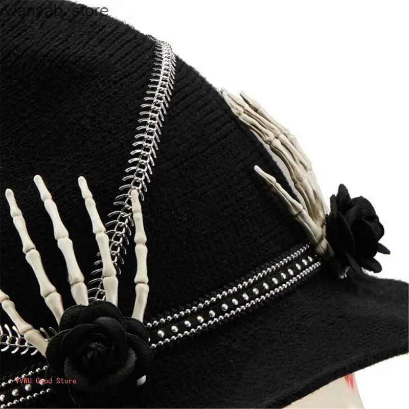 Cloches Halloween witch hat Cloche hat cosplay headwear holiday party wizard hat L240910