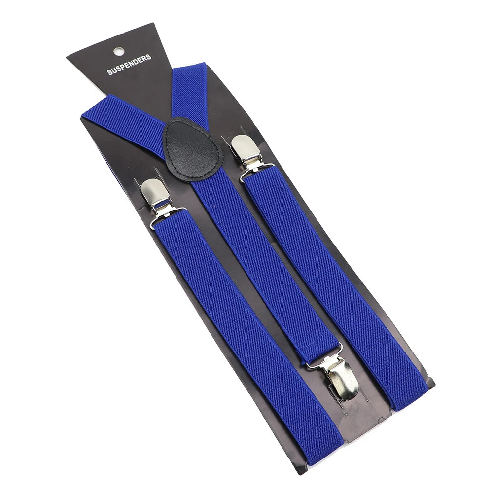 Solid Color Elastic Leather Suspenders Braces Men Women Black Blue Red Adjustable Straps For Wedding Suit Skirt Accessories Gift 241122