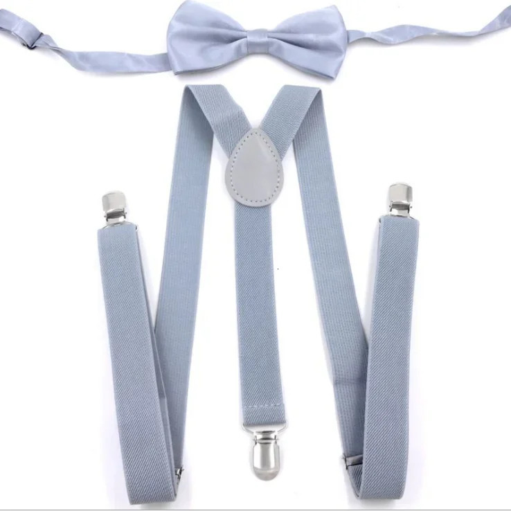Mens Suspenders Bow Ties Set Women Braces Bowtie Yback Adjustable Clipon Elastic Suspender Belts Straps 241122