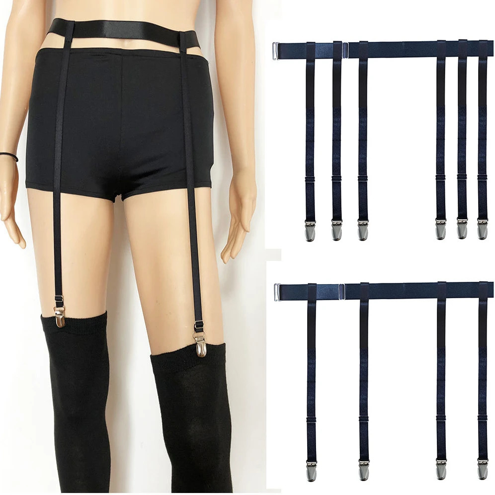 Metal Clips Black Simplicity Sexy Garter Belt for Women Thigh High Stockings Adjustable Elastic Leg Sock Suspenders 241122