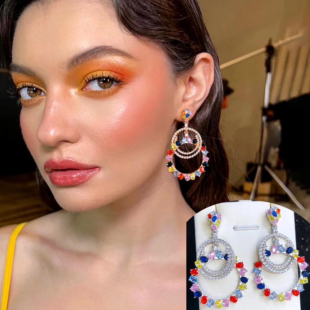 GODKI Red Carpet S925 Pure Silver Pearl Pendant Earrings Womens Wedding Dubai Bridal High Jewelry 241205