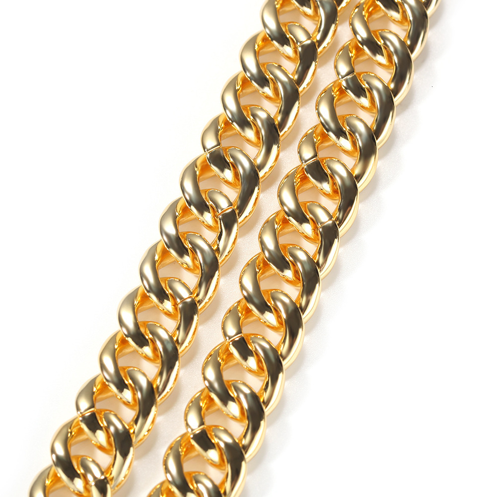 15mm new in 15mm full iced out cubic zirconia cuban necklace bracelet fine quality hip hop curb chain choker necklaces chain in copper material