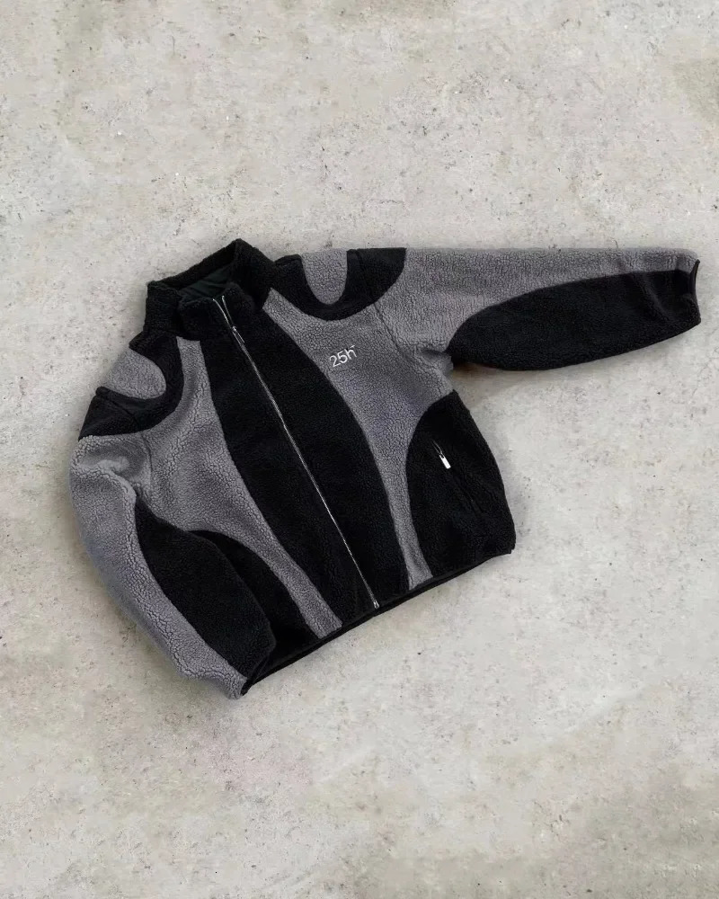 Y2k streetwear trend warm oversized jacket womens fashion gothic diversified loose Harajuku zipper long sleeved coat mens