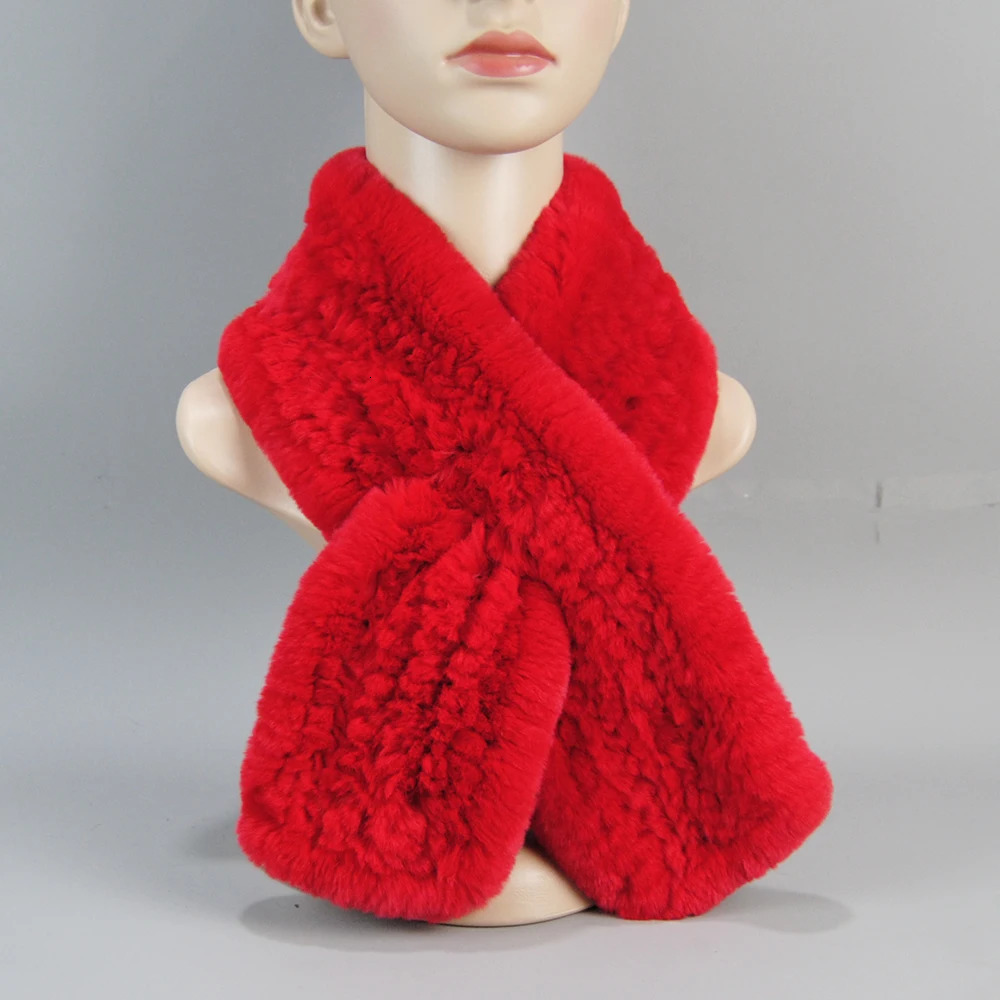 Rex Rabbir Fur Scarf Womens Winter Handmade Knitted Genuine Rex Rabbit Fur Ring Scarf Womens Warm 100% Genuine Rex Rabbit Fur Muffler 241205